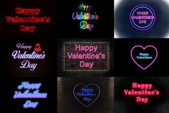 Download Valentines Day Text Neon Glow Effect - Effect Collection