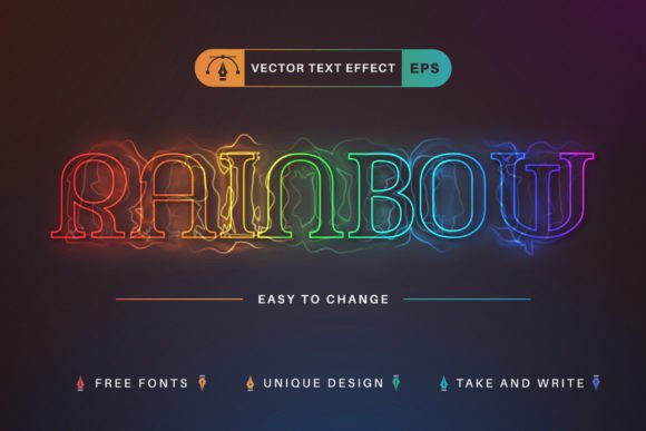 Download Rainbow Glow - Editable Text Effect - Effect Collection