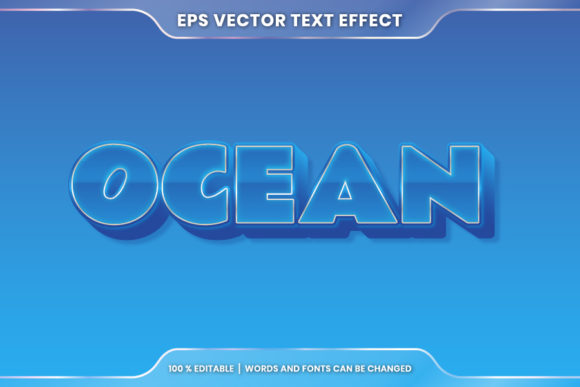 Download Ocean Word, Text Effect Editable Style - Effect Collection