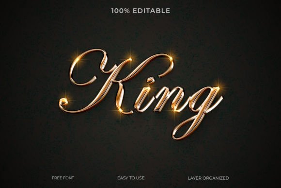 Download King PSD 3d Gold Text Style Effect - Effect Collection