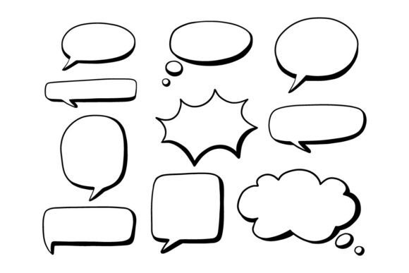 Download Hand Drawn Comic Speech Bubble Set - Bubble Collection