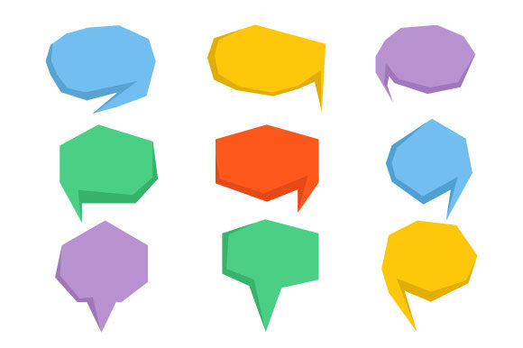 Download Colorful Comic Speech Bubble Vector Set - Bubble Collection