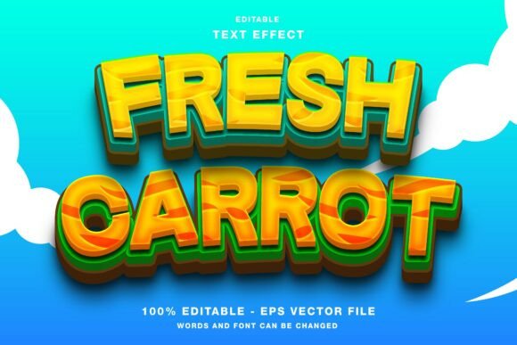 Download Fresh Carrot 3D Editable Text Effect - Effect Collection