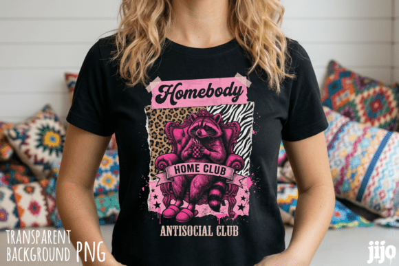 Download Homebody Antisocial Club Raccoon PNG - Social Collection