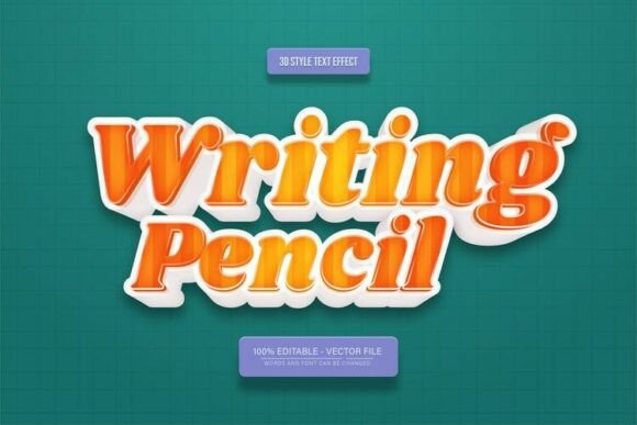 Download Writing Pencil 3D Text Effect Typography - Effect Collection