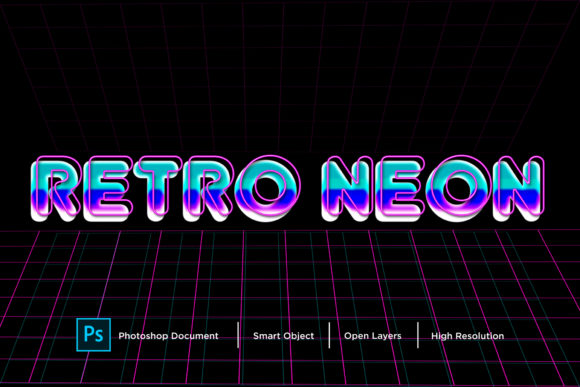 Download Retro Neon Text Effect Layer Style - Effect Collection