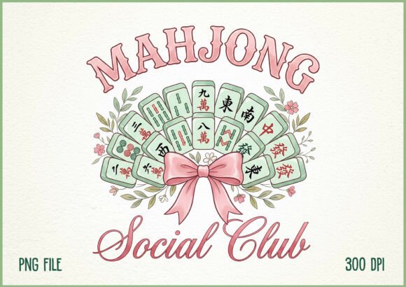 Download Mahjong Social Club Coquette Bow PNG - Social Collection