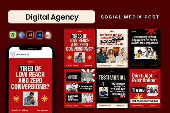 Download Bold Modern Digital Agency Social Media - Social Collection