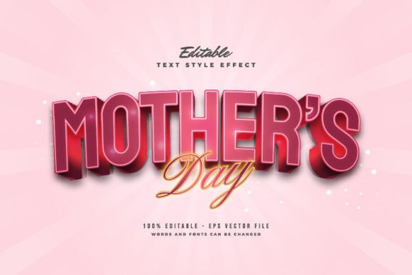 Download Mother's Day Text in Red and Glow Effect - Effect Collection