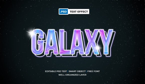 Download Galaxy Text Effect in Holographic Style - Effect Collection