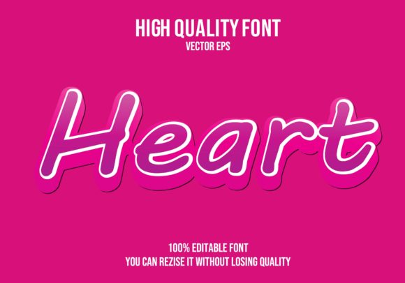 Download Heart Text Effect, Type, Typography, Ill - Effect Collection