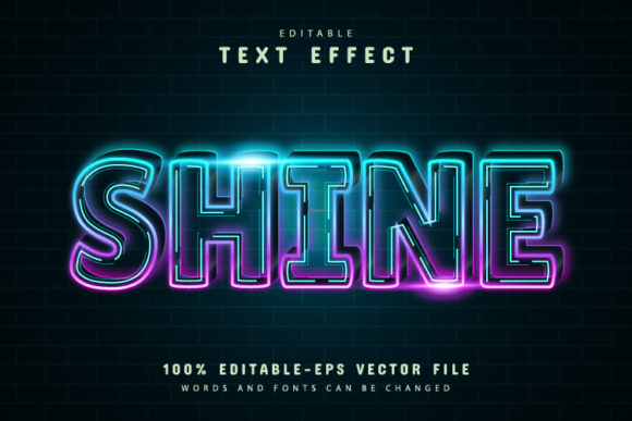 Download Shine Neon Line Text Effect - Effect Collection