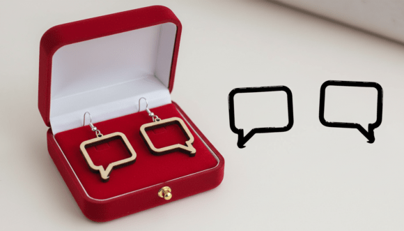 Download Chat Bubble Earring Laser Cut Design - Bubble Collection
