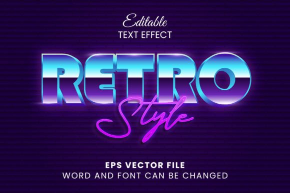 Download Retro Style 3d Neon Text Effect - Effect Collection