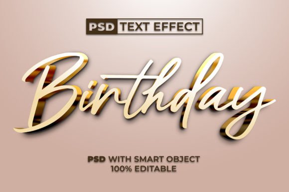 Download Birthday Text Effect Gold Style - Effect Collection