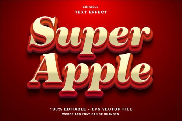 Download Super Apple 3D Editable Text Effect - Effect Collection